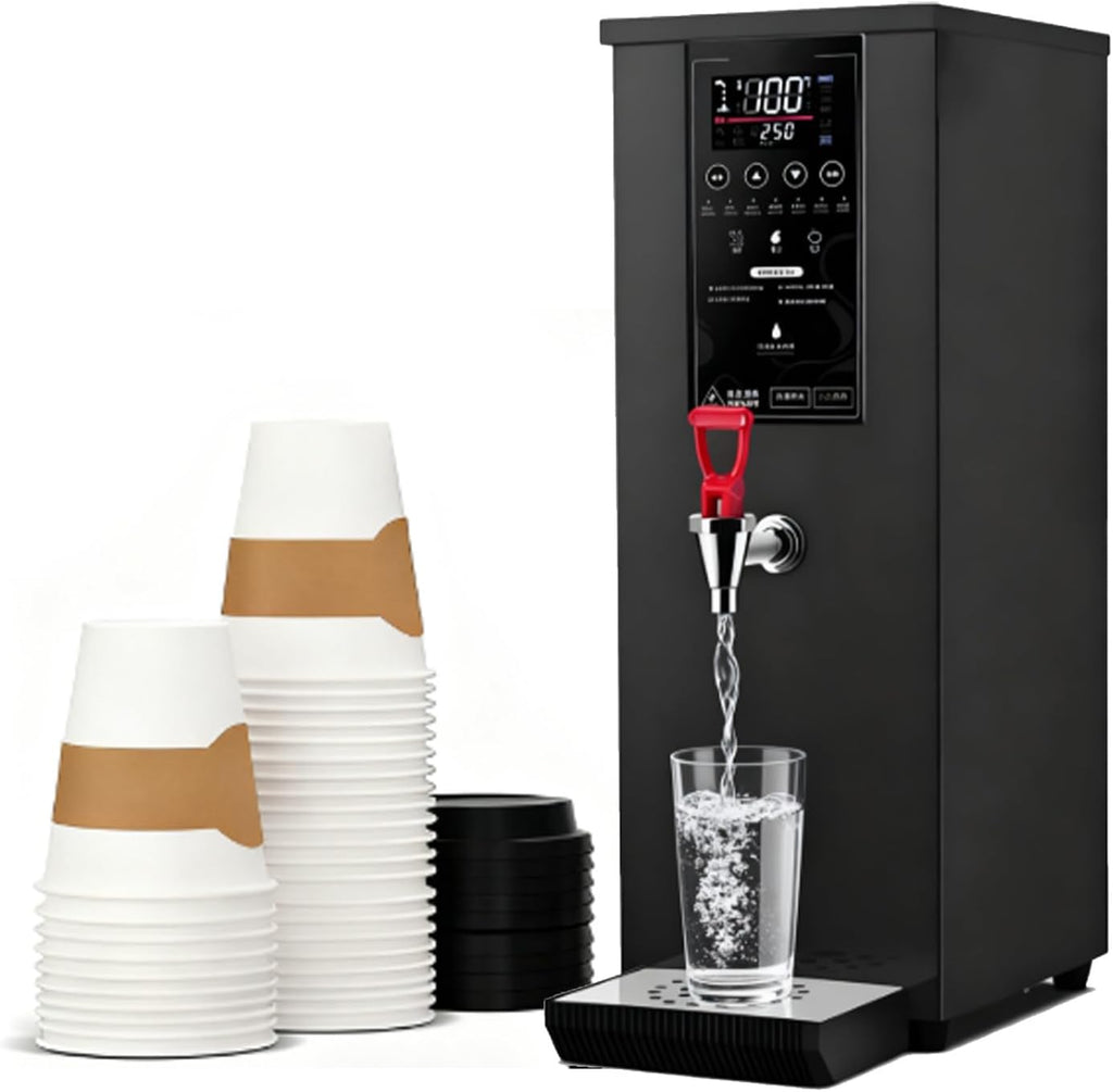 Commercial Hot Water Dispenser 25L, Electric Countertop Step-Heating Water Boiler,1000W Fast Heating Quick Brewing for Coffee, Tea, Milk, Hot Drinks Black