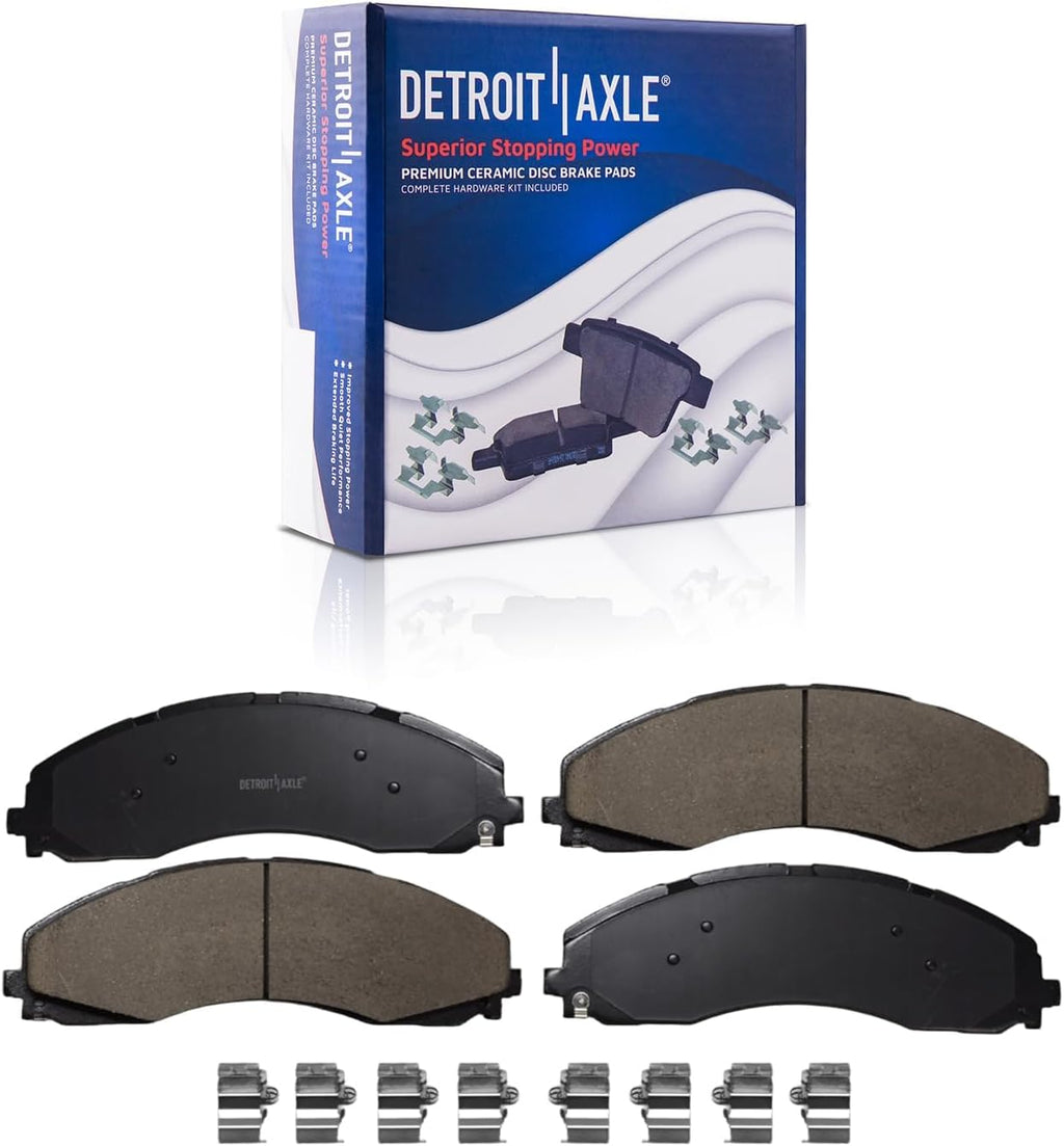 Detroit Axle - Brake Kit for 2017-2021 Ford F-450 F-550 Super Duty, 2018 2019 2020 Disc Brake Rotors Ceramic Brakes Pads Replacement : 15.39' inch Front and 15.75' inch Rear Rotor