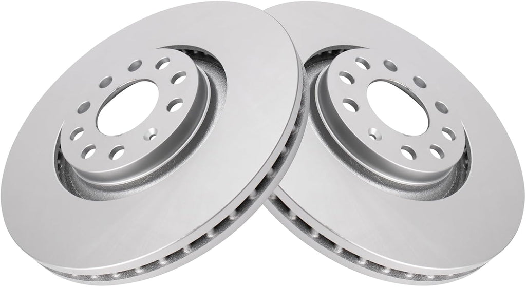 TRQ Front Brake Pad and Rotor Set Ceramic G Coated Vented Rotors Compatible with 2005-2009 Audi A4 A4 Quattro