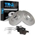 TRQ Front Brake Pad and Rotor Set Ceramic Coated Rotors Compatible with 2006-2008 Jaguar S-Type 2005-2009 Super V8 2009-2015 XF 2010-2019 XJ XJR 2010-2015 XK 2007-2009 XKR