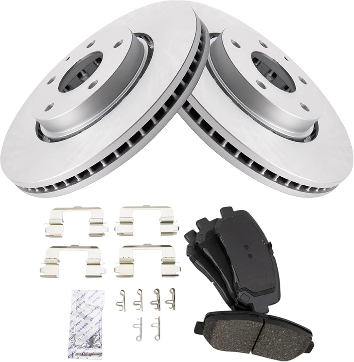 TRQ Front Ceramic Brake Pad and Rotor Set Coated Compatible with 2016-2018 Mazda CX-5 2019 Mazda CX-5 Naturally Aspirated