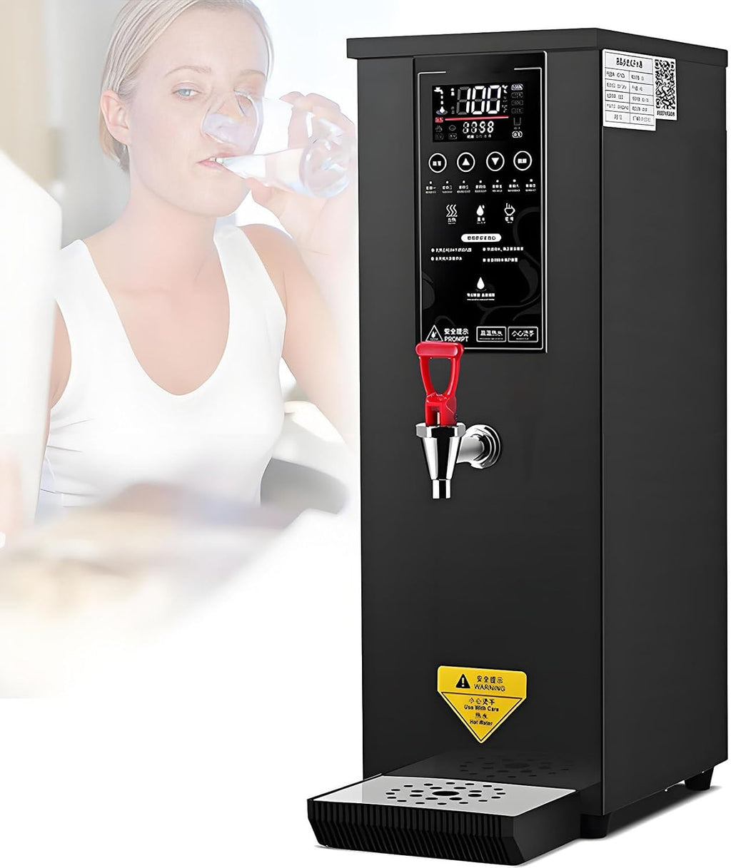 Commercial Hot Water Dispenser Electric Water Boiler Countertop 8L Black Large Capacity Electric Water Pot, Stainless Steel Hot Water Machine for Restaurant, Hotel, Office Black