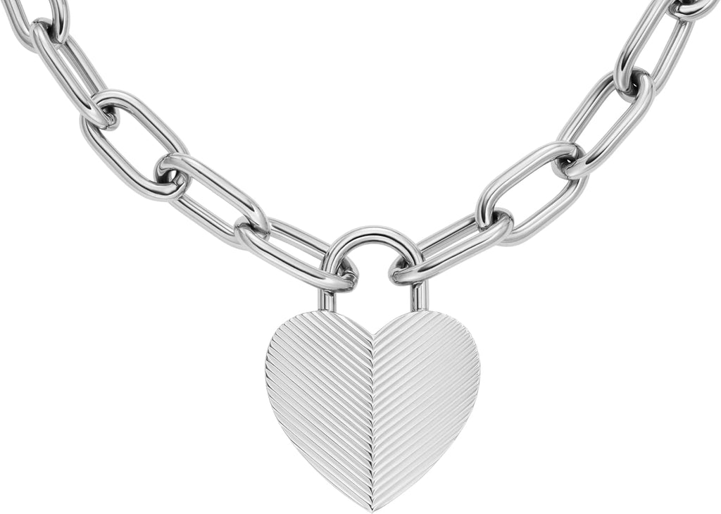 Fossil Women's Sterling Silver or Silver-Tone Stainless Steel Pendant Chain Necklace for Women