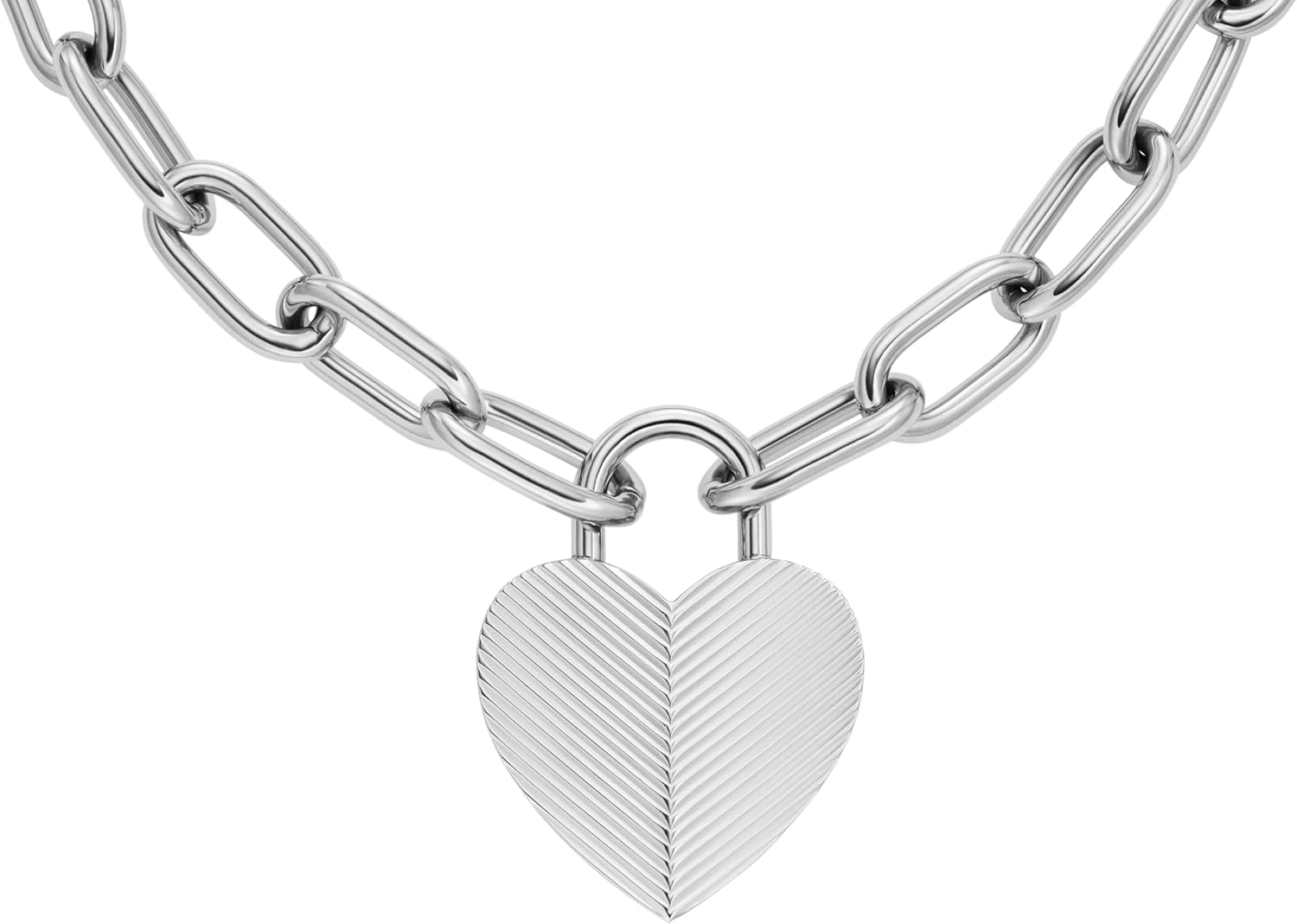 Fossil Women's Sterling Silver or Silver-Tone Stainless Steel Pendant Chain Necklace for Women