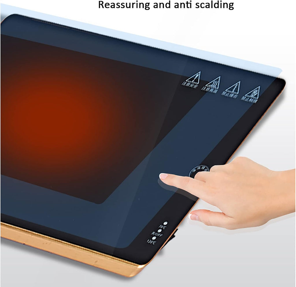Plate Warmer Electric Food Warmer Plate Glass Warming Tray Electric Warming Tray Keeps Food Hot with AdjusTemperature Control Hot Plate for Buffets Parties Home Dinner