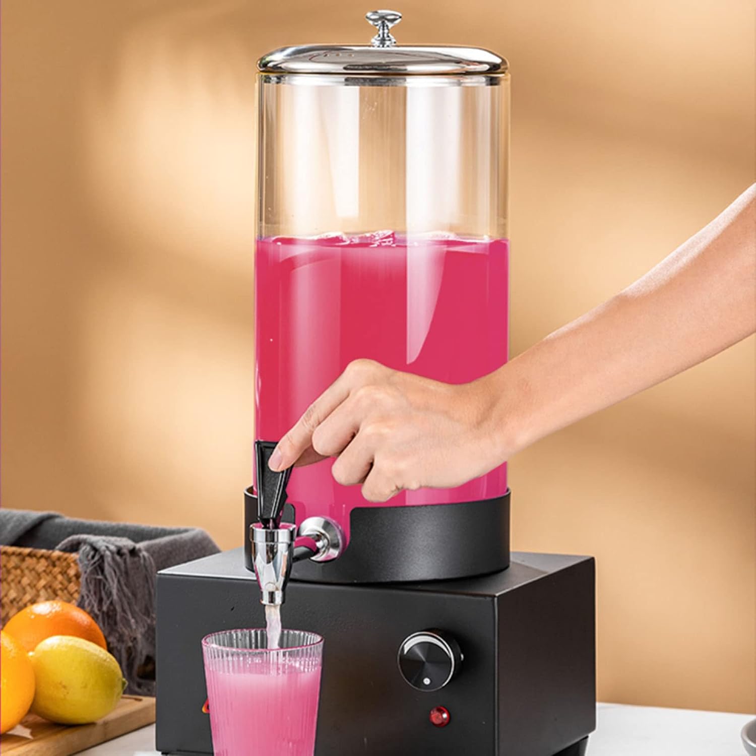 Electric Insulated Drink Dispenser, Hot Beverage Hot Chocolate Dispenser, Beverage Dispenser Hot Tea, Coffee, Cold Milk, Water, Juice, Cafeteria, 400W, Double h(Single Head 7l)