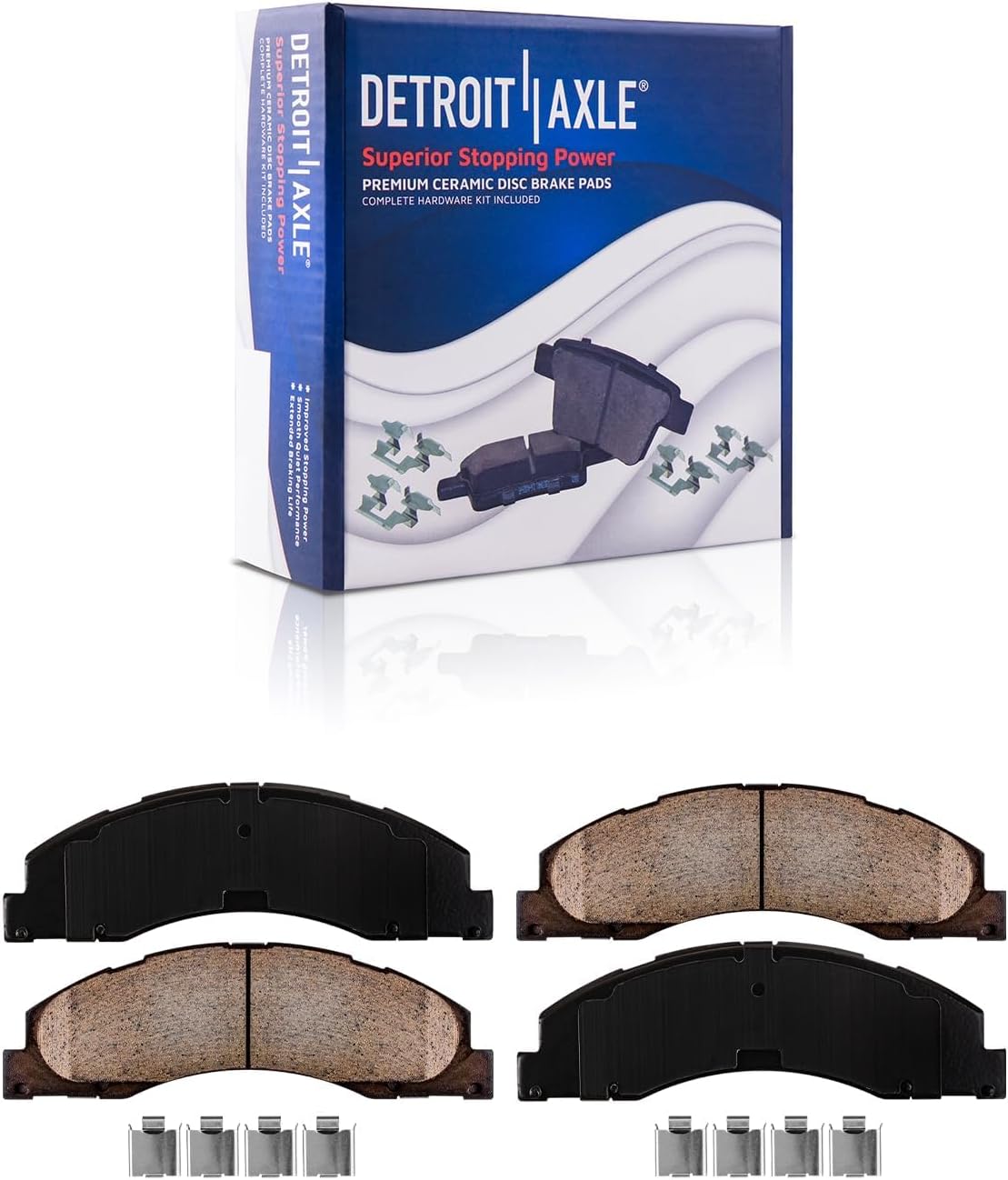 Detroit Axle - Brake Kit for 2008-2014 Ford E-450 Super Duty [Single Rear Wheel], 13.58' inch Front and Rear Disc Brake Rotors Ceramic Brake Pads with Hardware 2009 2010 2011 2012 2013 Replacement