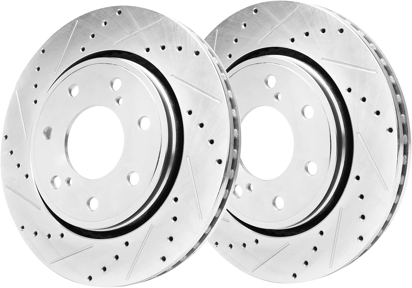 Detroit Axle - Brake Kit for 2012 2013 2014 Ford F-150 [7 Lug Wheels], Drilled and Slotted Disc Brake Rotors Ceramic Brakes Pads with Hardware Replacement : 13.78' inch Front & 13.70' inch Rear Rotor