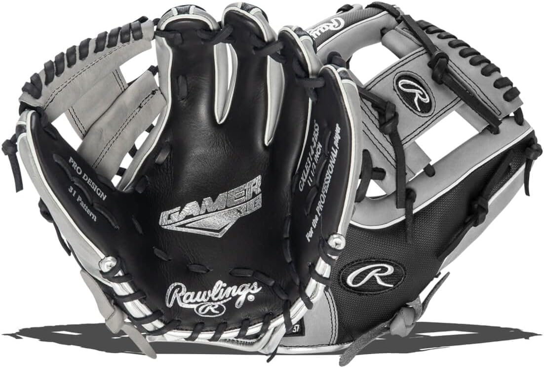 Rawlings Gamer XLE Speed Shell Series Baseball Infield | Catcher | Utility Glove | Mitt | Travel | Youth | 11.5' | 12.25' | 32.5' | Black | Grey | Right | Left