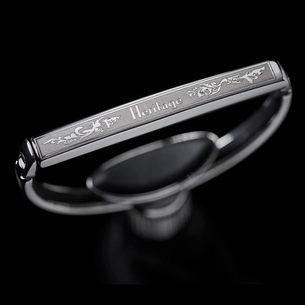 G7th Heritage 6-String Guitar Capo S3 - Stainless Steel with Full Acanthus Engraving & Adaptive Radius Technology - Wide Width - Yoke-Style Capo for Acoustic and Electric Guitar, UK Design