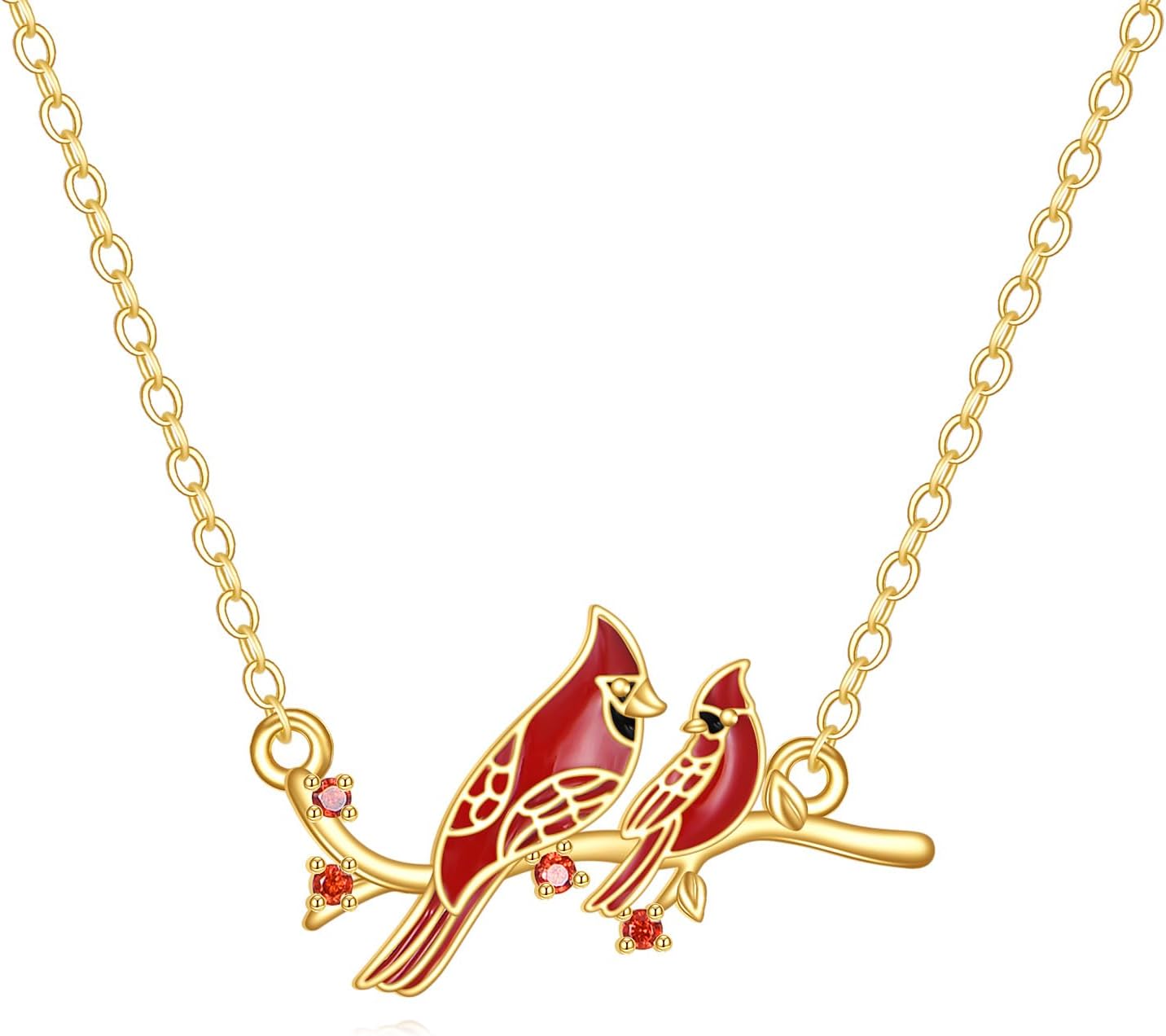 KECHO 14K Gold Red Cardinal/Hummingbird/Ladybug/Dragonfly Necklace Gifts for Women Pendant Memorial Jewelry