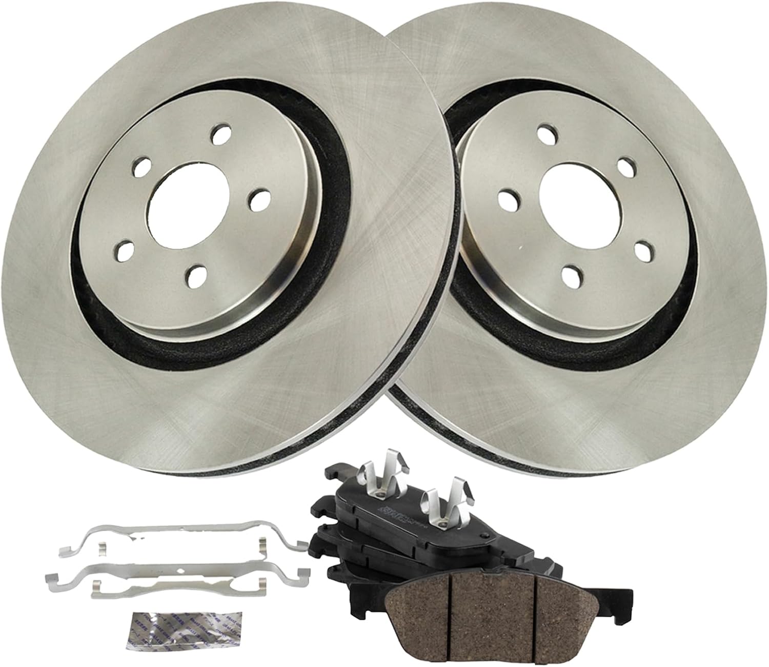 TRQ Front Brake Pad and Rotor Set Ceramic Vented Rotors Compatible with 2015-2018 Ford Edge 2017-2018 Fusion 2017-2020 Lincoln Continental 2016-2018 MKX 2019-2020 Nautilus