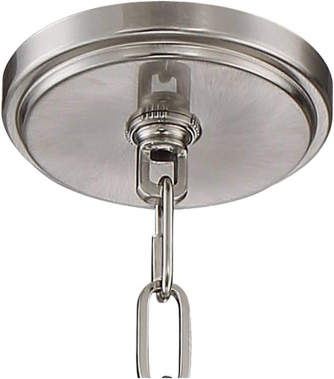 Franklin Iron Works Charleston Satin Nickel Pendant Chandelier 16' Wide Rustic Farmhouse Seeded Clear Glass LED 3-Light Fixture for Dining Room House Foyer Entryway Kitchen Bedroom Living Room