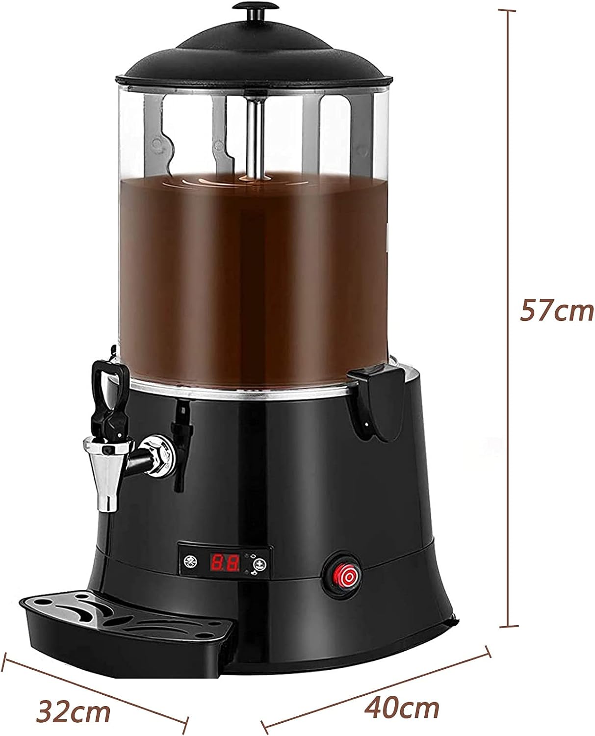 Hot Automatic Beverage Mixes Maker, Commercial Dispenser, Electric Milk Steamer Foam Maker, 400W Chocolate Maker, Coffee Maker Water Urn, for Espresso, Water, Tea, Chocolate, 30~90℃, Black