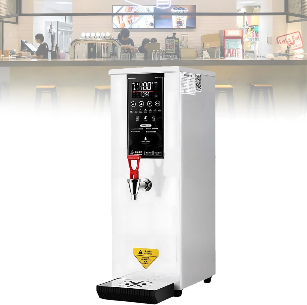 Commercial Hot Water Dispenser, 60°C to 100°C Temperature Adjustable, Built-in Purifier, Step-heating, 60L/H Large Output, for Boba Tea Coffee Office Restaurant White