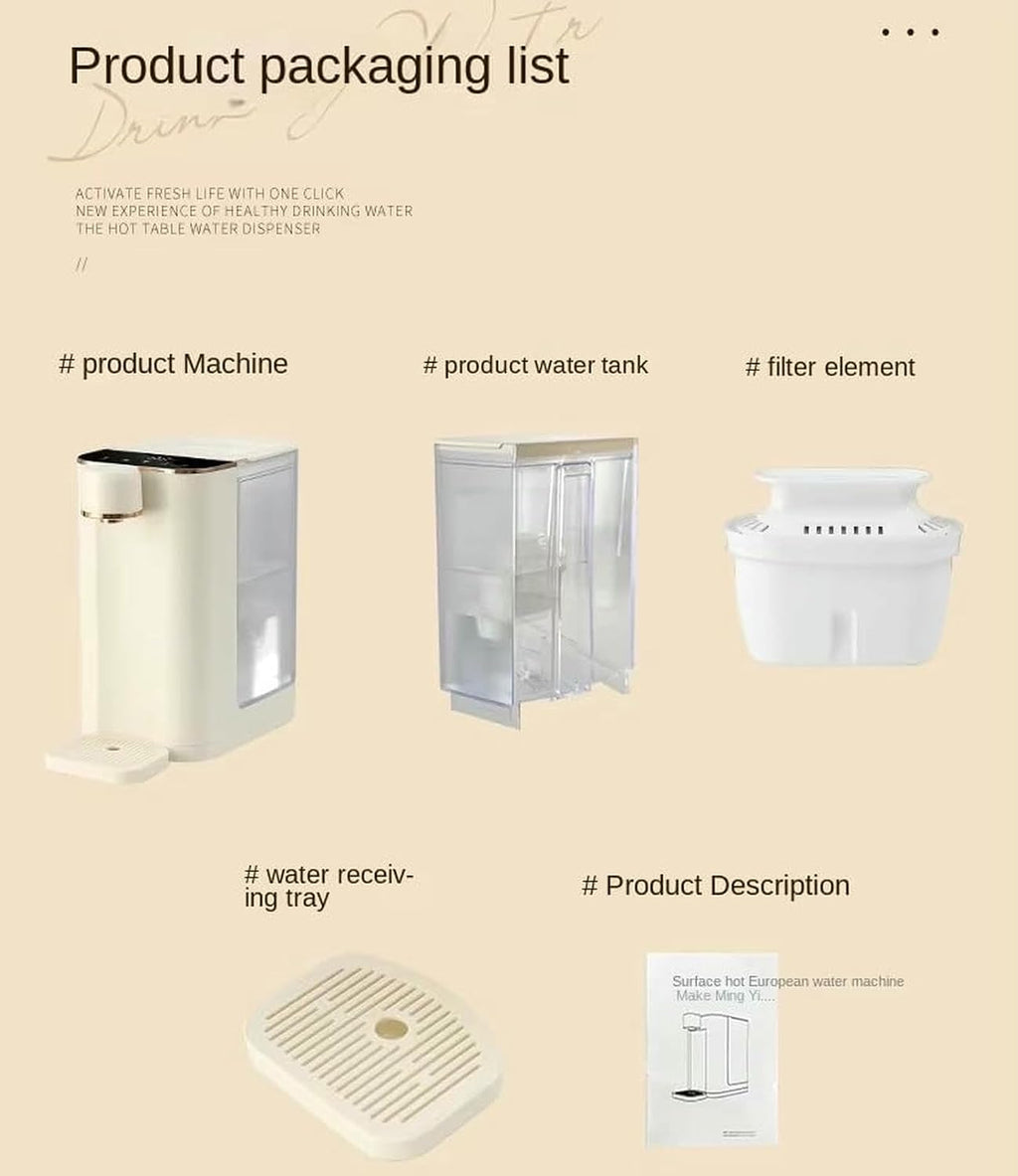 Hot Water Dispenser, 3 Second Rapid Heating, Adjustable 5 Temperatures, 3 L Large Capacity Electric Hot Water Kettle, for Home and Office
