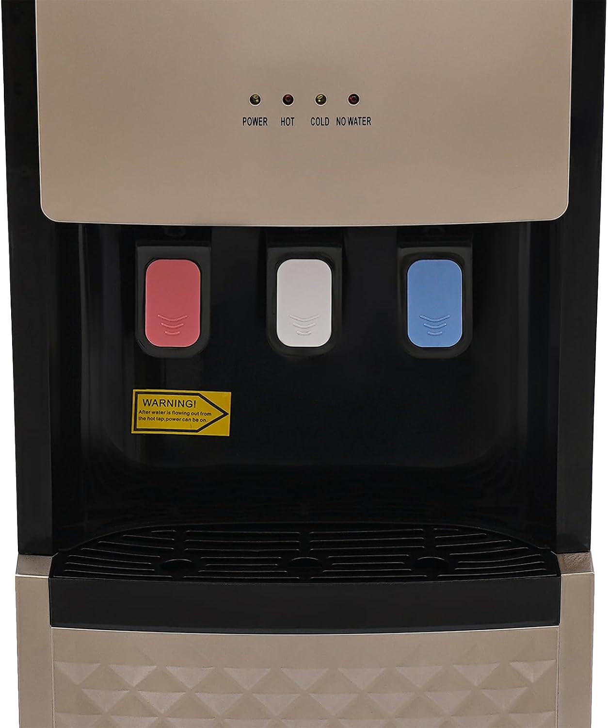 110V Bottom Loading Water Cooler Dispenser, Floor Standing Hot and Cold Water Dispenser with 3-Temperature Settings, Suitable for Home and Office (Champaign Gold)