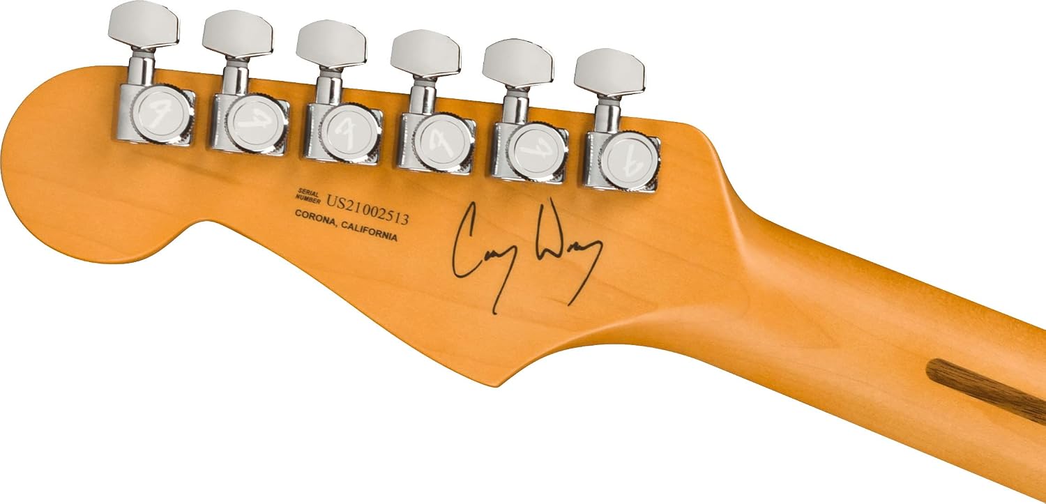 Fender Cory Wong Stratocaster - Sapphire Blue Transparent Bundle with Deluxe Case, Cable, Capo, Tuner, Strap, Strap Blocks, Picks, and Austin Bazaar Instructional DVD