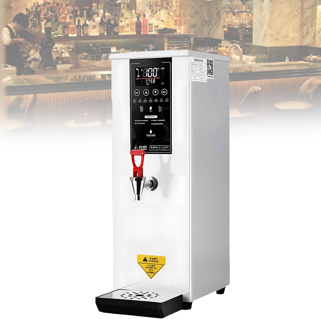 Commercial Water Boiler, Commercial Hot Water Dispenser, Temperature Adjustable, LCD Touchscreen, 60L/H Large Output, for Boba Tea Coffee Office Restaurant White