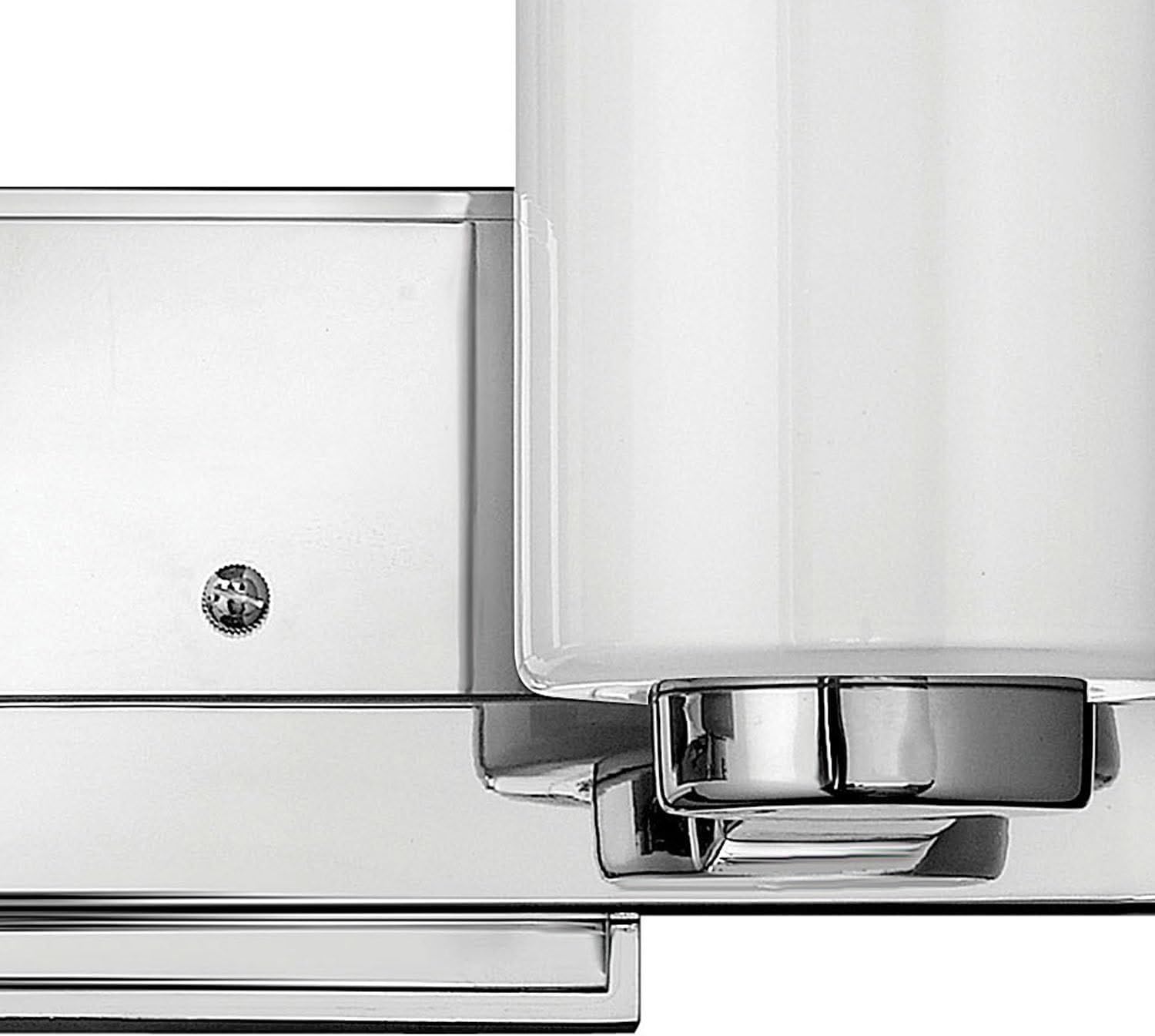 Hinkley Miley Small Two Light Bathroom Vanity Fixture, Cased Opal Glass Shades, Transitional, Chrome