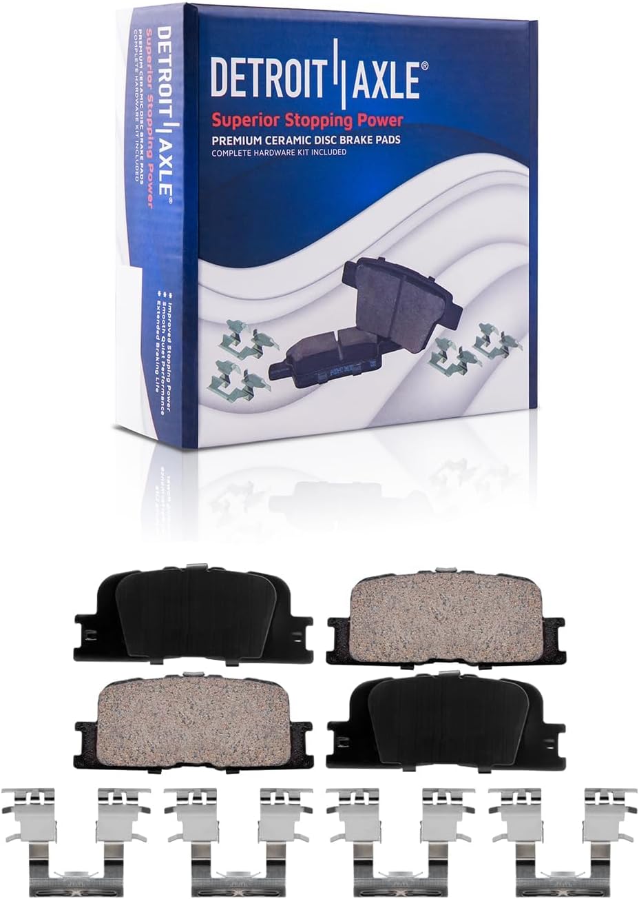 Detroit Axle - Brake Kit for 2005-2006 Toyota Camry [XLE SE Models], Disc Brakes Rotors Ceramic Brake Pads Replacement: 11.65' inch Front and 10.59' inch Rear Rotor