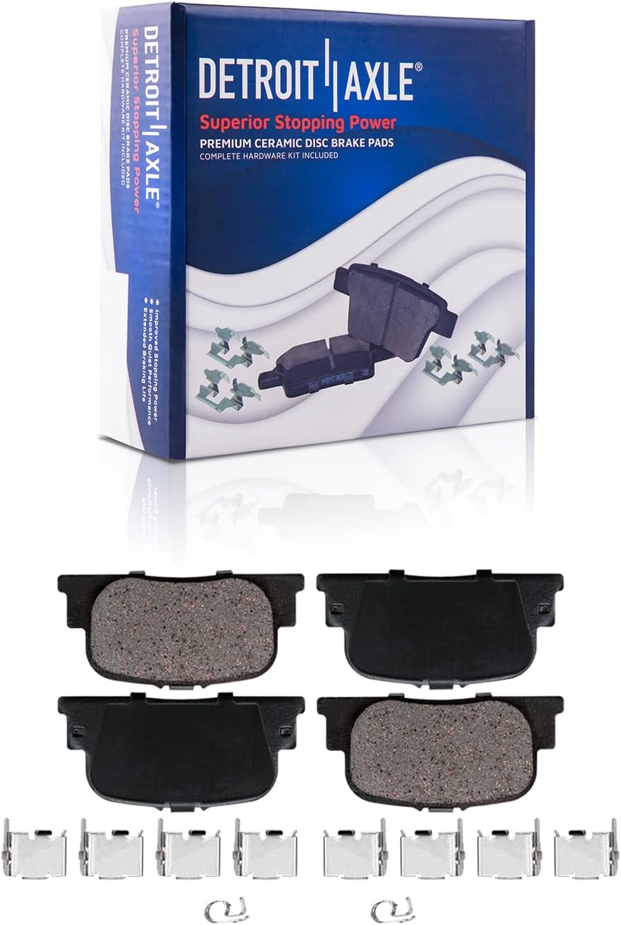 Detroit Axle - Brake Kit for 2005-2010 Scion TC Front & Rear Disc Brake Rotors Ceramic Brakes Pads w/Hardware 2006 2007 2008 2009 Replacement