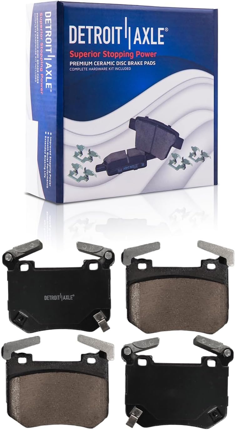 Detroit Axle - Brake Kit for 2018-2022 Kia Stinger 2019-2022 Genesis G70, Disc Brake Rotors Ceramic Brakes Pads 2019 2020 2021 Replacement : 13.78' inch Front and 13.39' inch Rear Rotor