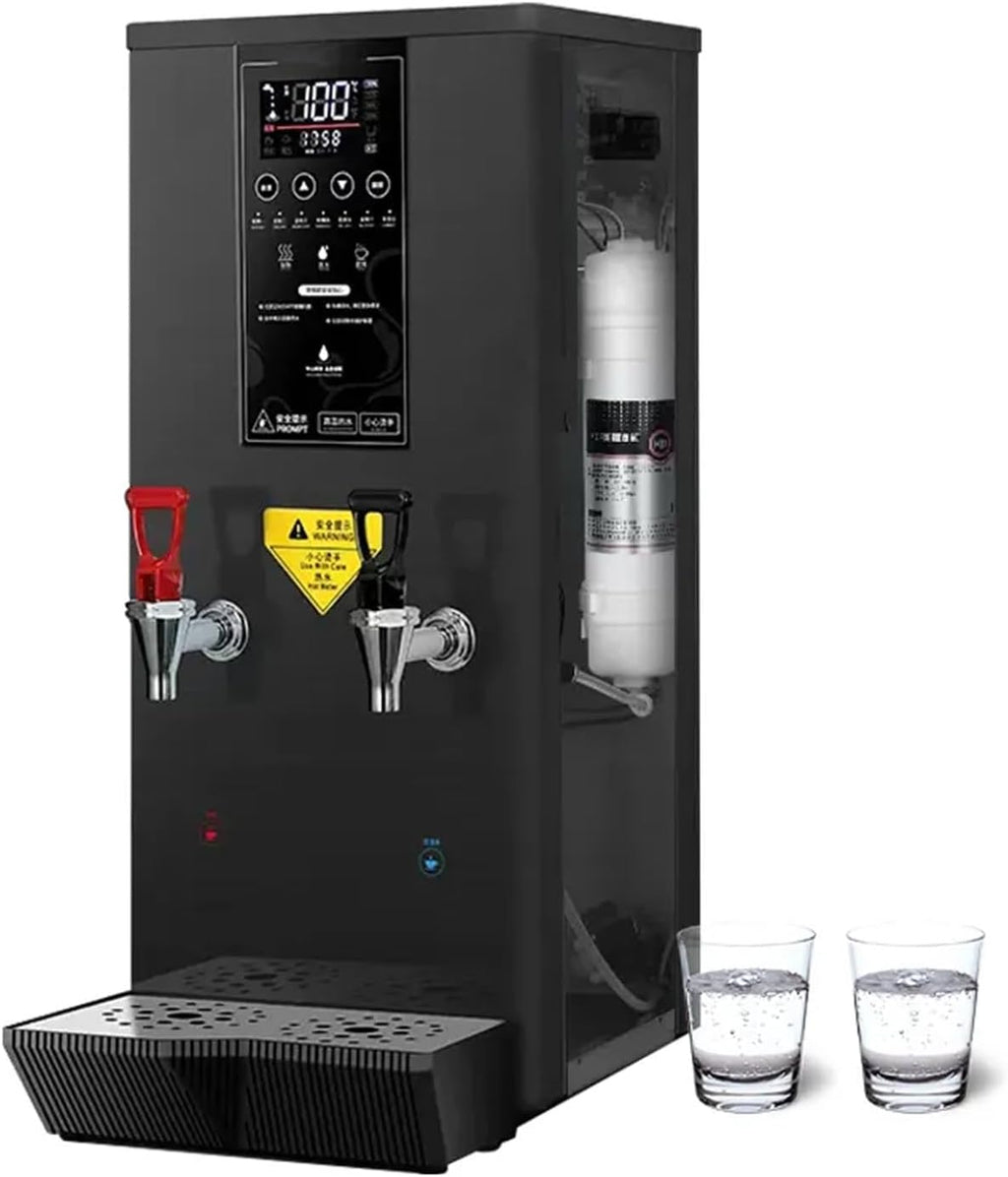3000w Hot Water Dispenser, Step-Heating Boiling Water Machine, with LCD Display, 45l Large Capacity, Automatic Water Inlet, Suitable for Hotels, Cafes and Dessert Shops,Black-110V