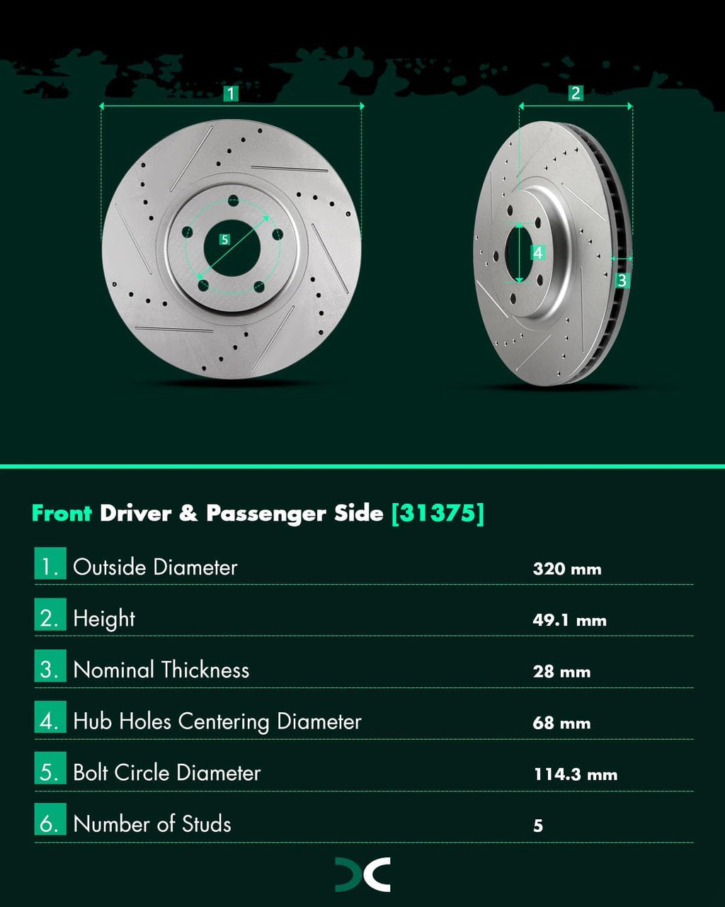 SCITOO Brake Kit Front Brake Rotors and Ceramic Brake Pads fit for 2007-2008 for Nissan Maxima,2004-2007 2009-2012 for Nissan Murano