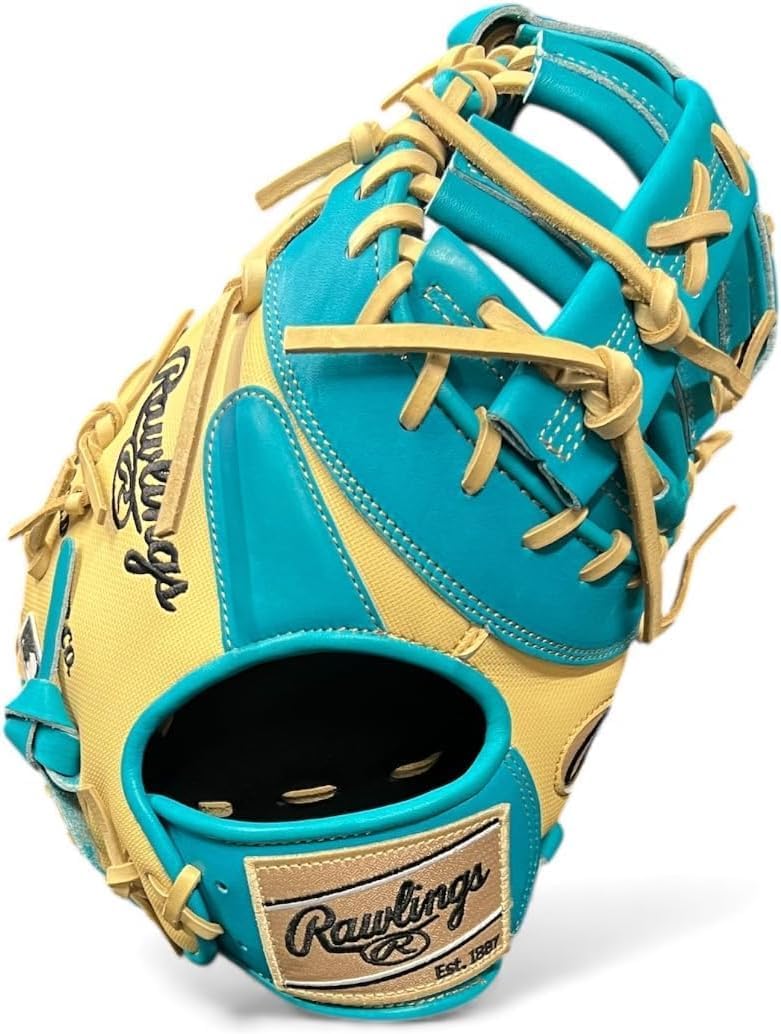 Rawlings Heart of the Hide Speed Shell Baseball Glove – Teal/Blonde – First Base Mitt & Catcher's Mitt – Pro HOH Leather – Lightweight – RHT & LHT Available