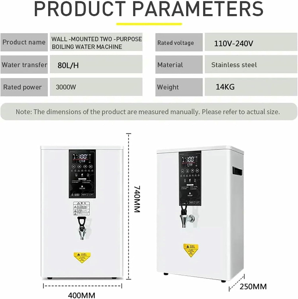 Commercial Hot Water Dispenser,80L/H Wall-Mounted Automatic Hot Water Pot,3000W Multifunctional Drinking Water Equipment for Restaurants,Coffee Shops,Bars