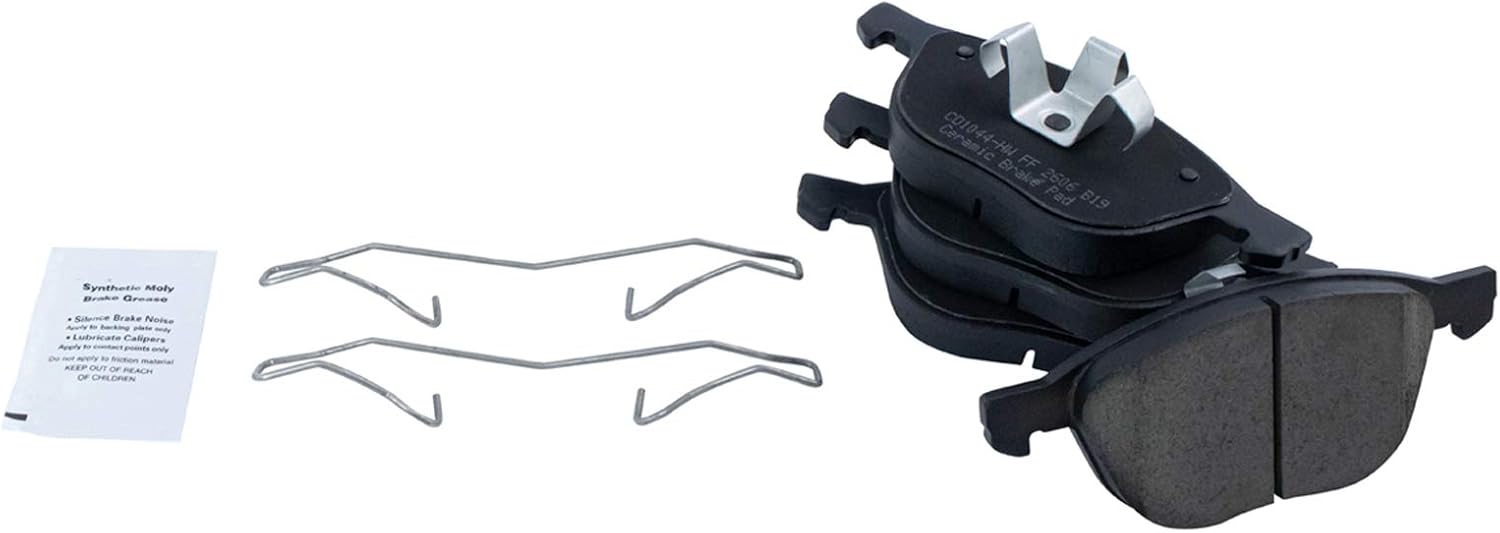 TRQ Front and Rear Brake Pad and Rotor Set Ceramic Vented Solid Rotors Compatible with 2004-2005 Mazda 3