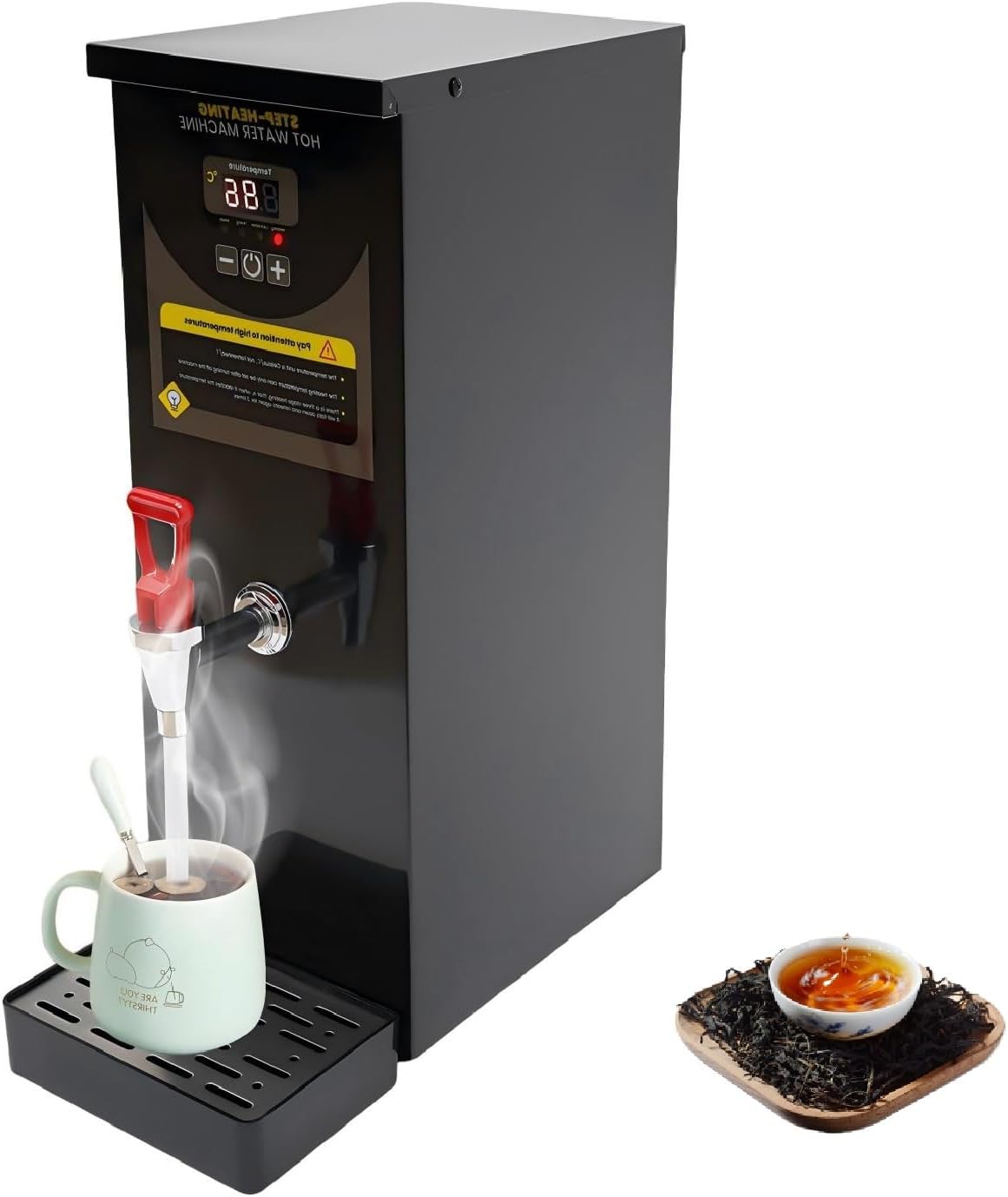 Commercial Hot Water Dispenser, 8L Hot Water Dispenser, 2000W Commercial Water Boiler Countertop with LCD Panel, Fast Boiling for Office, Kitchen, Large Family Use