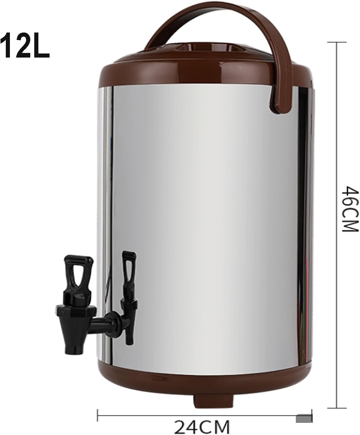 Stainless Steel Insulated Food Containers, Insulated Beverage Dispenser Hot Water Urn with Faucet Tea Dispenser for Catering (Red 12L)