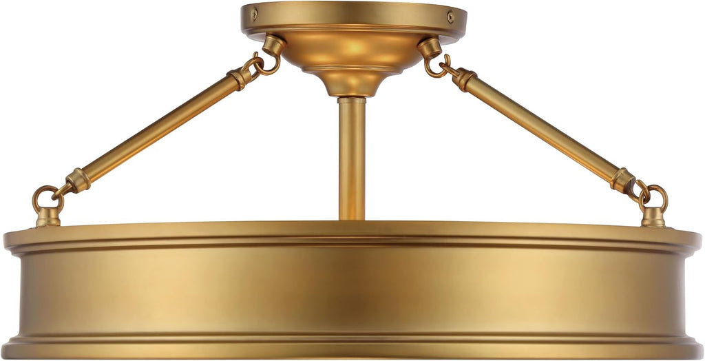 Minka Lavery 4177-249 Harbour Point Semi-Flush, 3-Light, 300 Total Watts, 19-in H x 9.75-in W, Liberty Gold