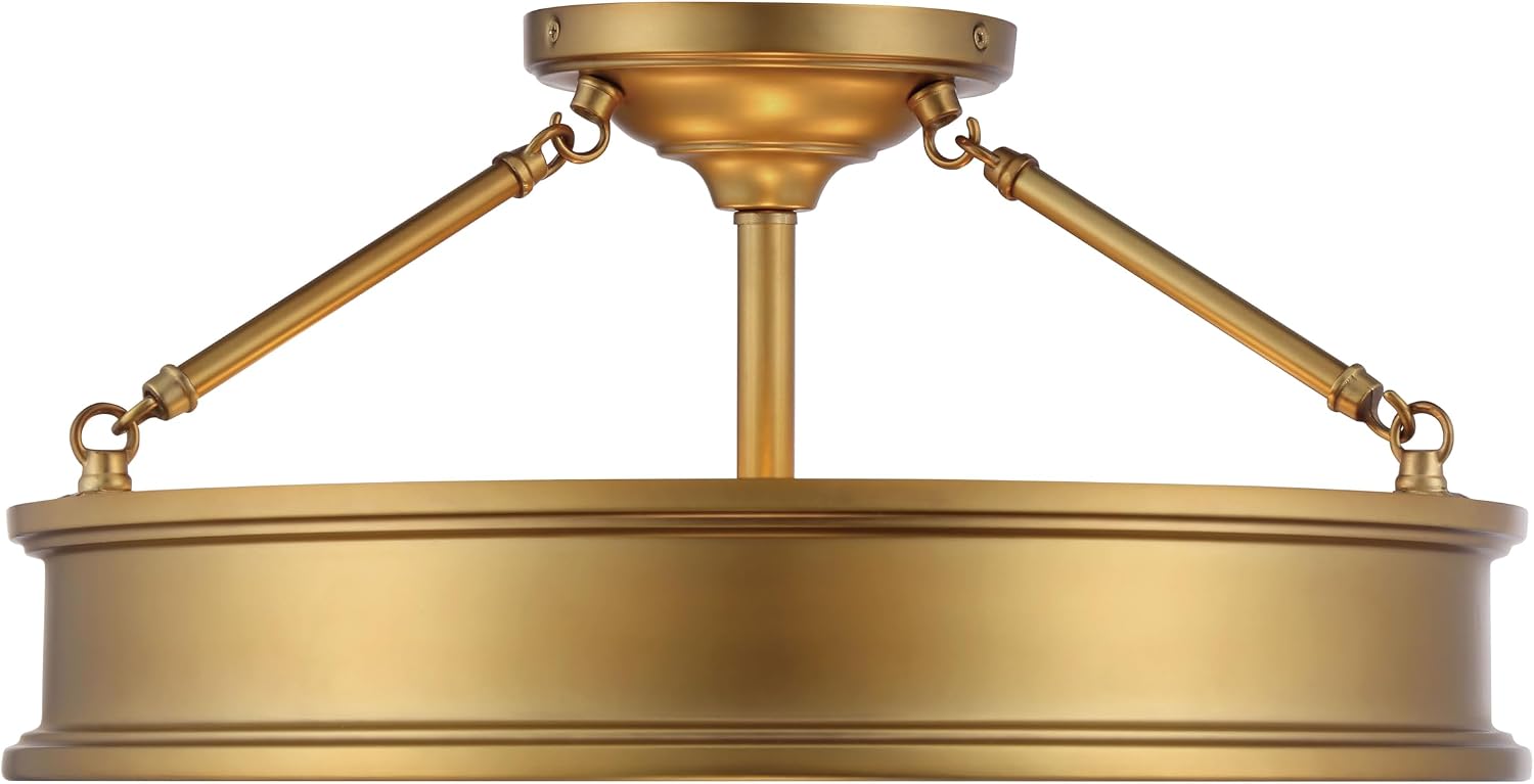 Minka Lavery 4177-249 Harbour Point Semi-Flush, 3-Light, 300 Total Watts, 19-in H x 9.75-in W, Liberty Gold