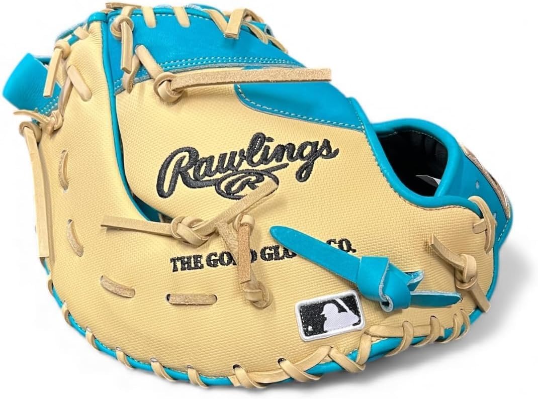 Rawlings Heart of the Hide Speed Shell Baseball Glove – Teal/Blonde – First Base Mitt & Catcher's Mitt – Pro HOH Leather – Lightweight – RHT & LHT Available