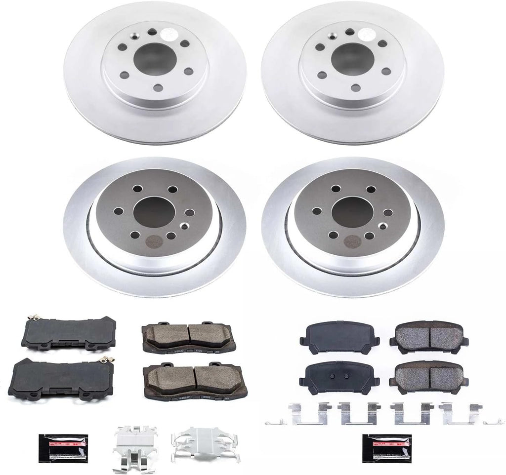 PowerStop Front and Rear Brake Kit for Chevrolet Colorado 2015-20 | GMC Canyon 2015-20 - Fully-Coated Disc Rotors with Z17 Ceramic Brake Pads Replacement, CRK7228