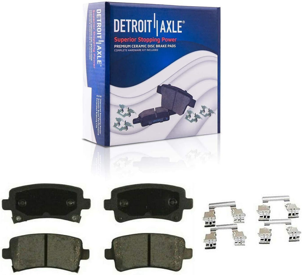Detroit Axle - Rear Wheel Bearing Hubs Brake Kit for Chevy Malibu Impala Buick LaCrosse Regal Allure Cadillac XTS, Wheel Bearing Hubs Brake Rotors Brake Pads Lug Nuts Socket Keys Replacement