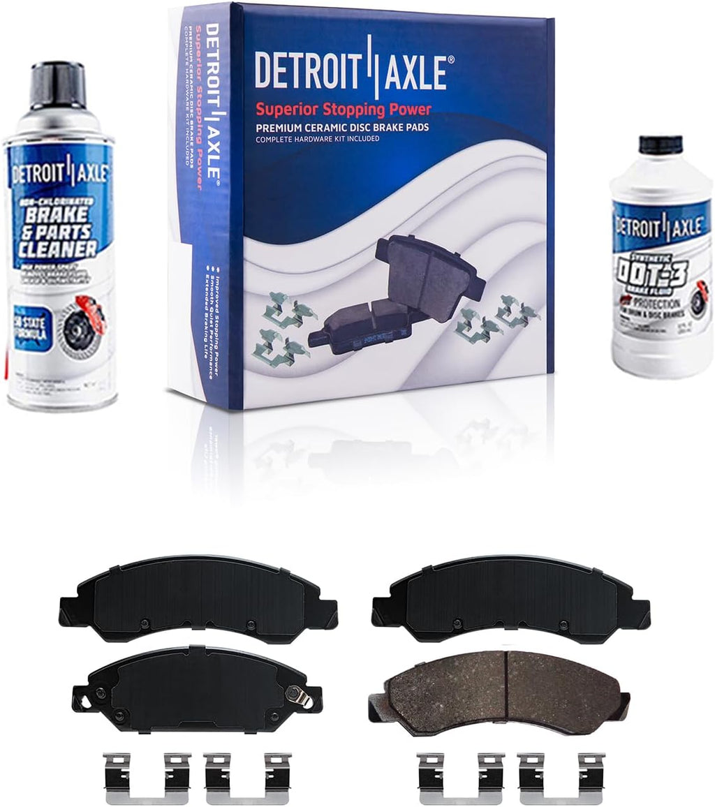 Detroit Axle - Front Brake Kit for Chevy GMC Silverado Sierra Suburban Yukon XL 1500 Avalanche Escalade [6-Lug] Drilled Slotted Brake Rotors Brakes Pads Brake Calipers Replacement : 12.99 inch Rotor