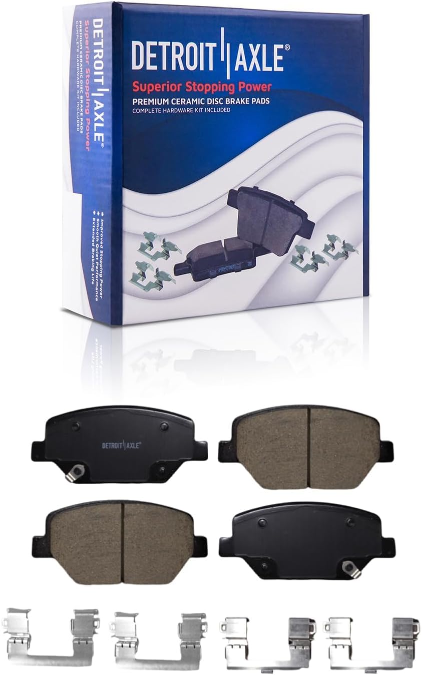 Detroit Axle - AWD Brake Kit for 2016 2017 2018 Buick Envision, Disc Brake Rotors Ceramic Brakes Pads with Hardware Replacement: 12.64' inch Front and 12.40' inch Rear Rotors