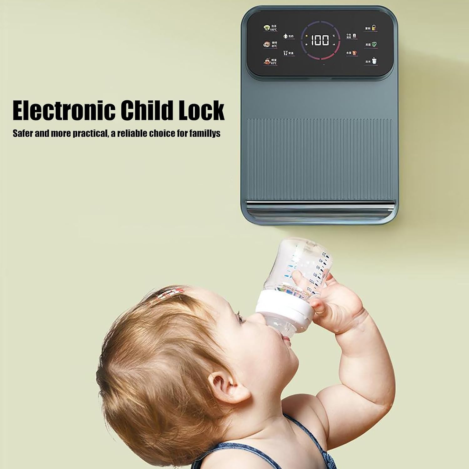 2200W Hot and Cold Water Dispenser, Wall-Mounted Instant Water Dispenser with Child Lock, Hot Waters 20L/h, for Home, Commercial(White)