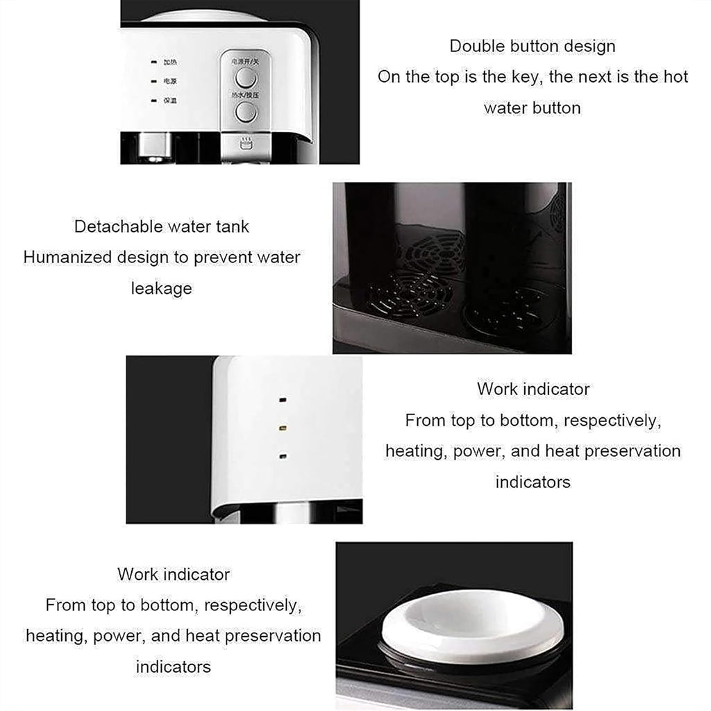 Freestanding Bottled Water Dispenser, High Capacity Electric Dispenser with Ice, Hot, Cold 3 Functionand Stainless Steel Inner Container