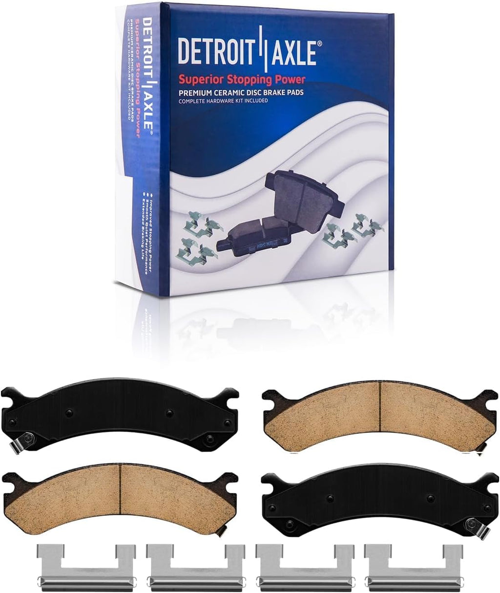 Detroit Axle - SRW Brake Kit for Chevrolet GMC Express Savana 2500 3500, Disc Brake Rotors Ceramic Brake Pads Replacement: 12.79' inch Front & 12.99' inch Rear Rotor