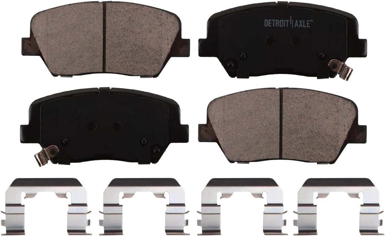 Detroit Axle - Front Brake Kit for 2014 2015 2016 2017 Kia Rondo, Disc Brake Rotors Ceramic Brakes Pads with Hardware Replacement