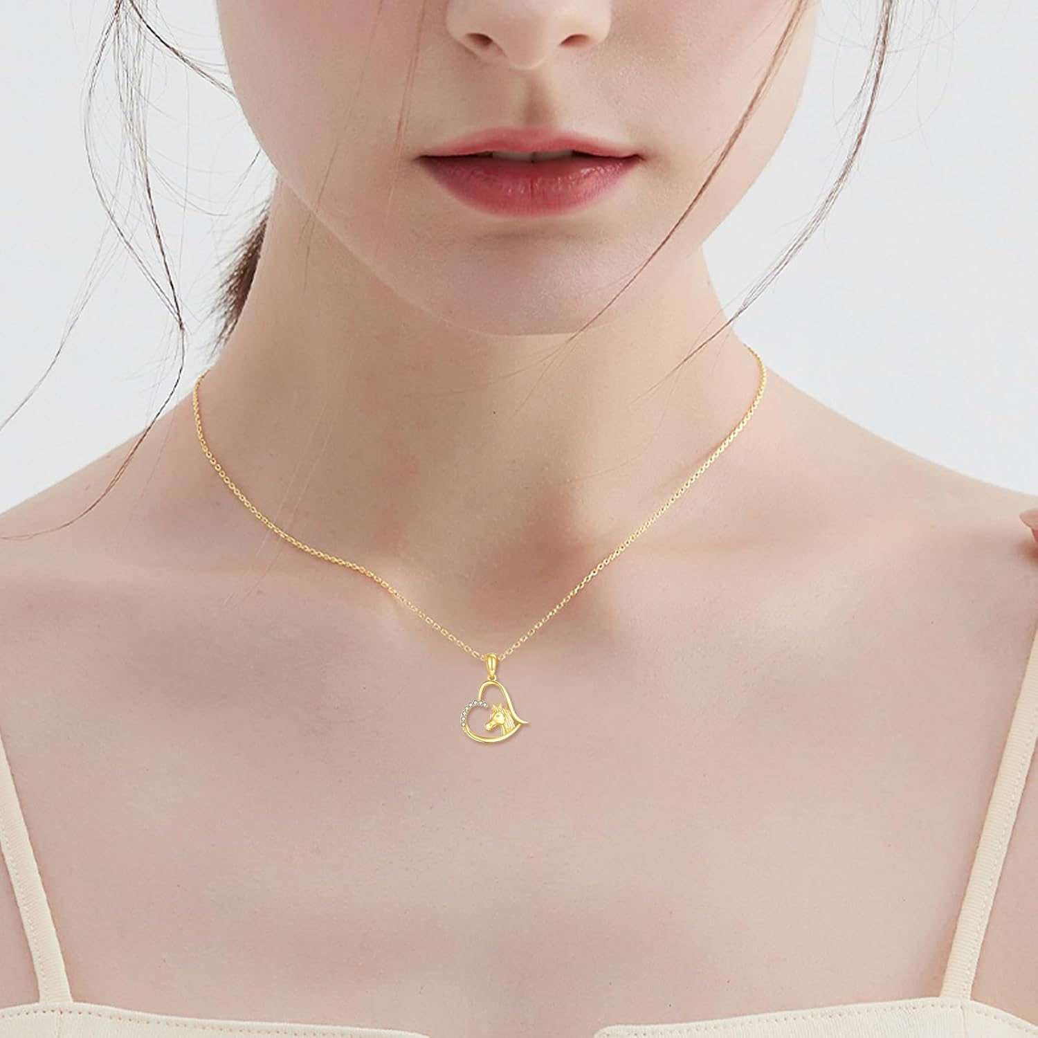 KECHO Christmas Gifts 14k Solid Gold Animals Necklace for Women Giraffe Bee Elephant Ladybug Koala Axolotl Horse Unicorn Cat Necklaces Pendant Jewelry Mothers Day Birthday for Mom Wife Friends