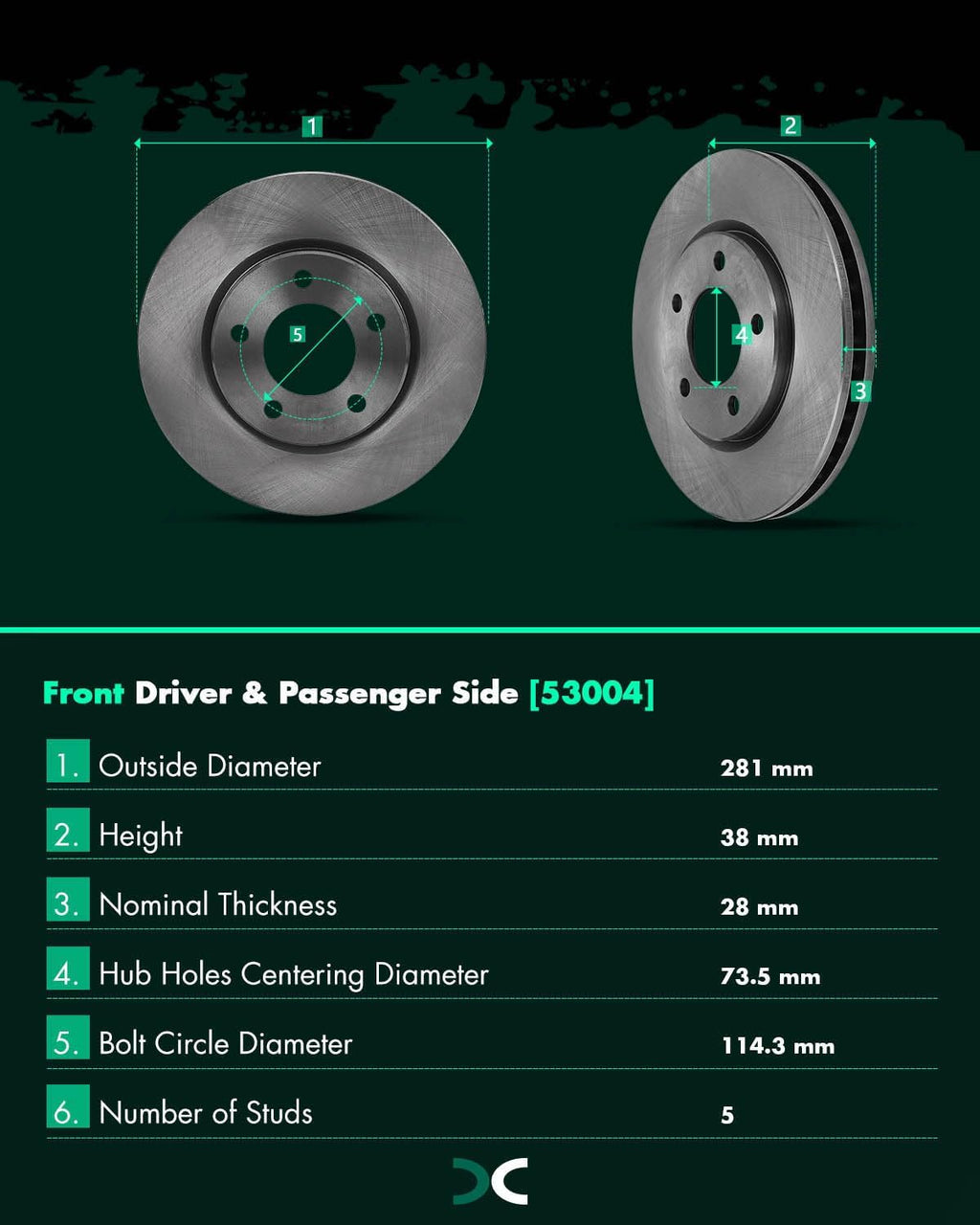 SCITOO Front 11.06' Brake Pads and Rotors Kits Fit For Chrysler Town & Country 2001-2007,For Dodge Caravan 2001-2007,For Dodge Grand Caravan 2001-2007