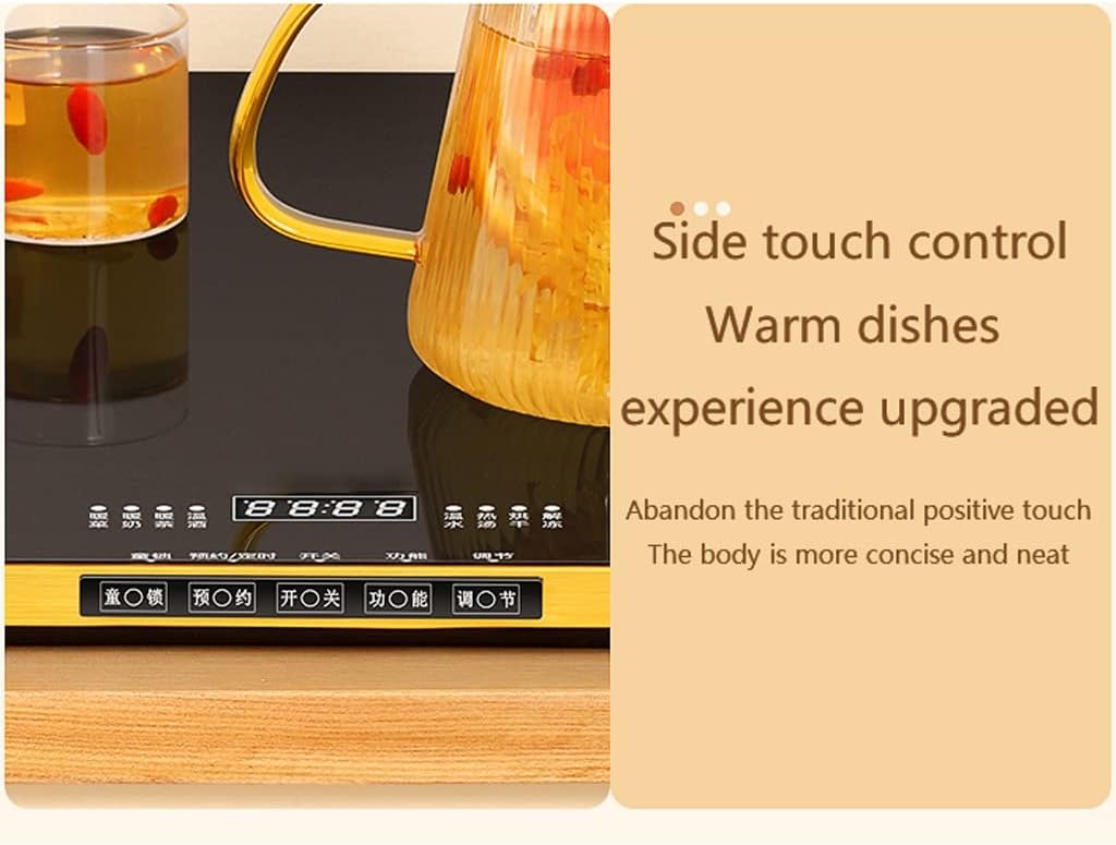 Plate Warmer Electric Warming Tray Multifunctional Hotplates Glass Top Keep Food Warm with Touch AdjusTemperature Control Warming Serving Tray Food for Buffets Home Dinners