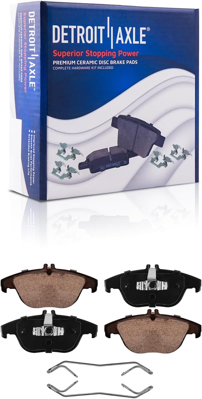 Detroit Axle - Brake Kit for Mercedes-Benz GLK350 GLK250, Disc Brake Rotors Ceramic Brakes Pads 2011 2012 2013 2014 Replacement : 12.99' inch Front and 11.81' inch Rear Rotor