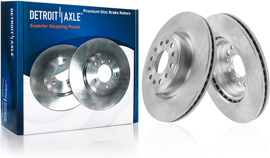 Detroit Axle - Brake Kit for 2019-2025 Ram 1500 Disc Brake Rotors Ceramic Brakes Pads with Hardware 2020 2021 2022 2023 2024 Replacement : 14.88' inch Front and 14.76' inch Rear Rotor